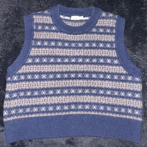 Fatherly Merino Wool Fair Isle Pattern Vest Size XL